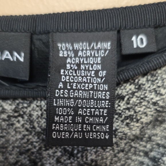 Dana Buchman Gray A-Line Skirt with Black Swirl Design - Picture 10 of 10